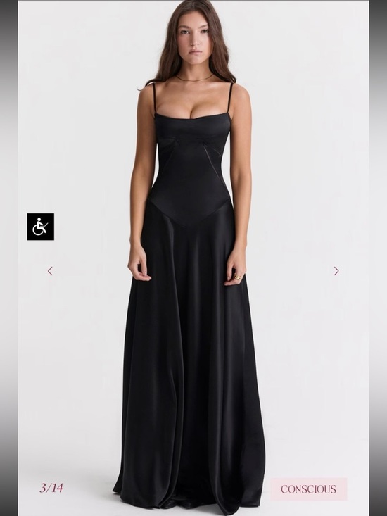 House of CB Dresses & Skirts - House of CB London Anabella Black Satin Maxi Dress